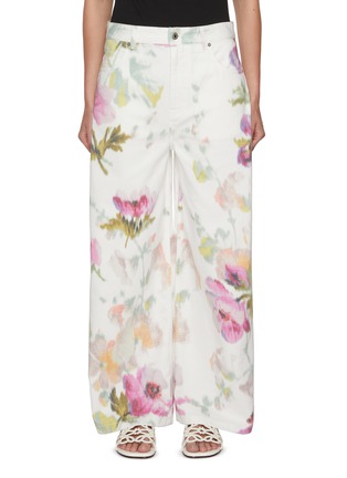 Main View - Click To Enlarge - LOEWE - Floral Light Wash Jeans