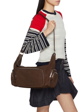 Front View - Click To Enlarge - MARGESHERWOOD - City Hobo EW Leather Shoulder Bag