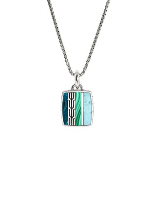 Main View - Click To Enlarge - JOHN HARDY - Carved Chain Sterling Silver Turquoise Malachite Chrysocolla Necklace — Size 22