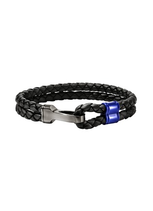 Detail View - Click To Enlarge - JOHN HARDY - Rhodium Enamel Leather Cord Double Row Bracelet — Size UL