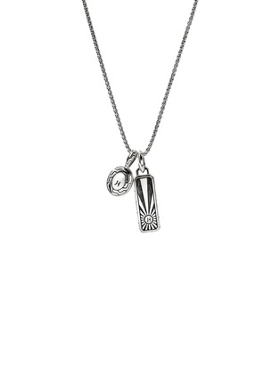 Detail View - Click To Enlarge - JOHN HARDY - Modern Talismans 14K Gold Silver Onyx Pendant Necklace — Size 22