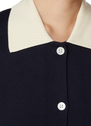  - THOM BROWNE - Short Sleeve Contrast Rib Trim Knitted Polo Dress