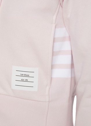  - THOM BROWNE - 4 Bar Zip Up Cotton Hoodie