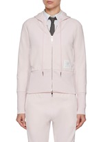 THOM BROWNE | 4 Bar Zip Up Cotton Hoodie | Women | Lane Crawford