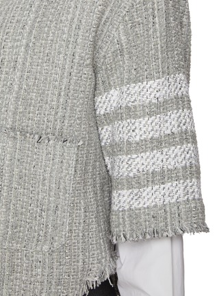  - THOM BROWNE - 4 Bar Frayed Edge Tweed Shirt Jacket