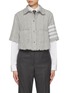Main View - Click To Enlarge - THOM BROWNE - 4 Bar Frayed Edge Tweed Shirt Jacket