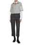 Figure View - Click To Enlarge - THOM BROWNE - 4 Bar Frayed Edge Tweed Shirt Jacket