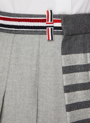  - THOM BROWNE - Asymmetric Hem 4 Bar Wool Cashmere Skirt