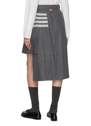 Back View - Click To Enlarge - THOM BROWNE - Asymmetric Hem 4 Bar Wool Cashmere Skirt
