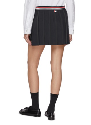 Back View - Click To Enlarge - THOM BROWNE - Button Front Pleated Mini Skirt