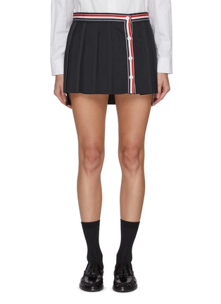 Main View - Click To Enlarge - THOM BROWNE - Button Front Pleated Mini Skirt