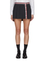 THOM BROWNE | Button Front Pleated Mini Skirt | Women | Lane