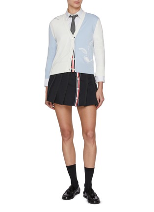 Figure View - Click To Enlarge - THOM BROWNE - Button Front Pleated Mini Skirt