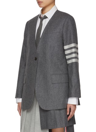 Detail View - Click To Enlarge - THOM BROWNE - Ruched Back Wool Cashmere Blazer