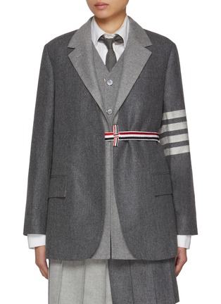 Main View - Click To Enlarge - THOM BROWNE - Ruched Back Wool Cashmere Blazer