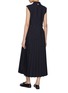 Back View - Click To Enlarge - THOM BROWNE - Notch Lapel Button Up Pleated Dress