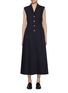 Main View - Click To Enlarge - THOM BROWNE - Notch Lapel Button Up Pleated Dress