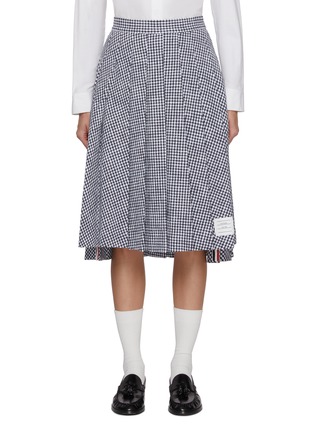 Main View - Click To Enlarge - THOM BROWNE - Gingham Pleated Skirt