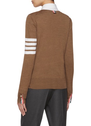 Back View - Click To Enlarge - THOM BROWNE - 4 Bar Stripe V-neck Cardigan