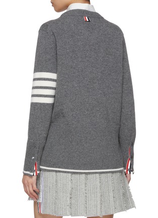 Back View - Click To Enlarge - THOM BROWNE - Geese Intarsia 4 Bar Wool Sweater