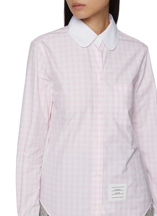 - THOM BROWNE - Round Collar Cotton Gingham Shirt