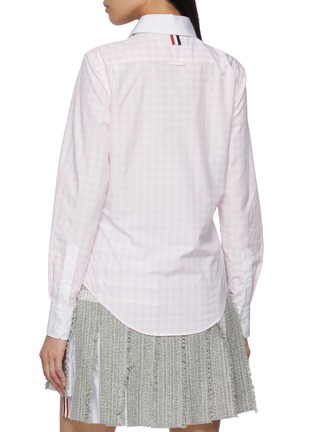 Back View - Click To Enlarge - THOM BROWNE - Round Collar Cotton Gingham Shirt