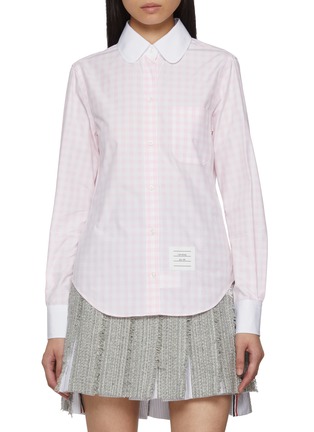 Main View - Click To Enlarge - THOM BROWNE - Round Collar Cotton Gingham Shirt