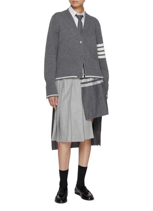 Figure View - Click To Enlarge - THOM BROWNE - Geese Intarsia V-Neck Wool Cardigan