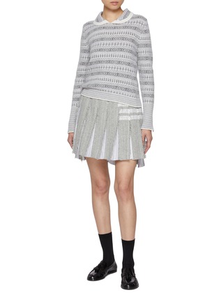 Figure View - Click To Enlarge - THOM BROWNE - Fair Isle Peter Pan Collar Sweater