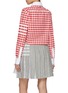 Back View - Click To Enlarge - THOM BROWNE - 4 Bar Rounded Collar Cropped Gingham Cotton Shirt