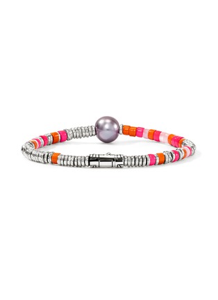Detail View - Click To Enlarge - JOHN HARDY - Heishi Sterling Silver Freshwater Pearl Enamel Bracelet — Size US