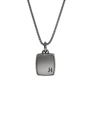 Detail View - Click To Enlarge - JOHN HARDY - Carved Chain Sterling Silver Onyx Hematite Mother of Pearl Necklace — Size 22
