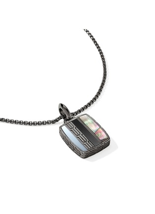 Detail View - Click To Enlarge - JOHN HARDY - Carved Chain Sterling Silver Onyx Hematite Mother of Pearl Necklace — Size 22