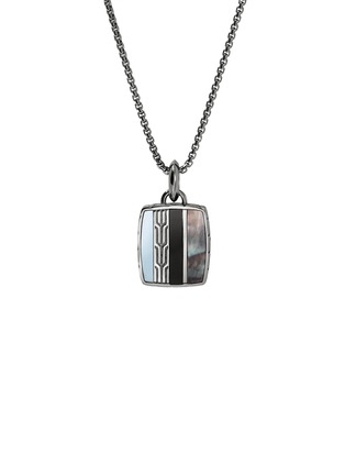 Main View - Click To Enlarge - JOHN HARDY - Carved Chain Sterling Silver Onyx Hematite Mother of Pearl Necklace — Size 22