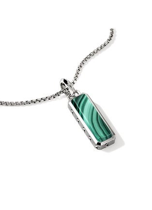 Detail View - Click To Enlarge - JOHN HARDY - Modern Talismans Silver Malachite Pendant Necklace — Size 24