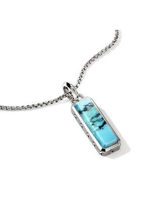 Detail View - Click To Enlarge - JOHN HARDY - Modern Talismans Silver Turquoise Pendant Necklace — Size 24
