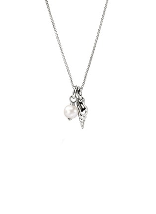 Detail View - Click To Enlarge - JOHN HARDY - Modern Talismans Silver Diamond Pearl Pendant Necklace — Size 16-18