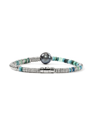 Detail View - Click To Enlarge - JOHN HARDY - Heishi Sterling Silver Turquoise Chrysoprase Malachite Cultured Pearl Bracelet — Size US