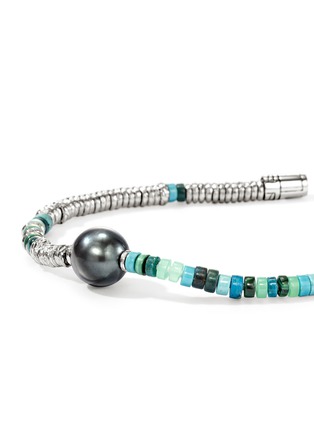 Detail View - Click To Enlarge - JOHN HARDY - Heishi Sterling Silver Turquoise Chrysoprase Malachite Cultured Pearl Bracelet — Size US