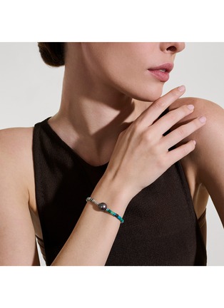  - JOHN HARDY - Heishi Sterling Silver Turquoise Chrysoprase Malachite Cultured Pearl Bracelet — Size US