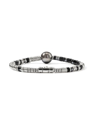 Detail View - Click To Enlarge - JOHN HARDY - Heishi Sterling Silver Onyx Hematite Cultured Pearl Bracelet — Size US