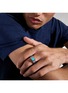  - JOHN HARDY - Carved Chain Sterling Silver Turquoise Malachite Chrysocolla Ring — Size 9