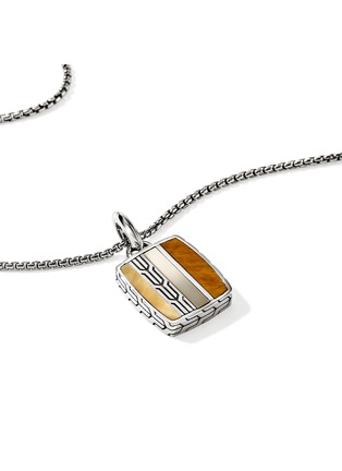 Detail View - Click To Enlarge - JOHN HARDY - Carved Chain Sterling Silver Tiger's Eye Pyrite Mother of Pearl Necklace — Size 22