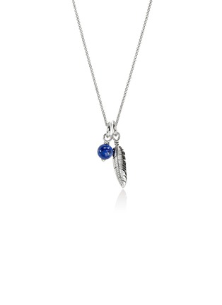 Detail View - Click To Enlarge - JOHN HARDY - Modern Talismans Silver Diamond Lapis Lazuli Pendant Necklace — Size 16-18