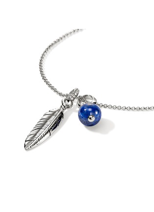 Detail View - Click To Enlarge - JOHN HARDY - Modern Talismans Silver Diamond Lapis Lazuli Pendant Necklace — Size 16-18