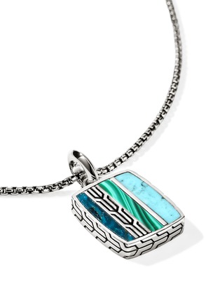  - JOHN HARDY - Carved Chain Sterling Silver Turquoise Malachite Chrysocolla Necklace — Size 24
