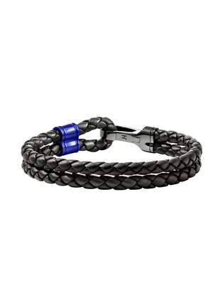 Detail View - Click To Enlarge - JOHN HARDY - Sterling Silver Black Rhodium Enamel Leather Cord Double Row Bracelet — Size UM