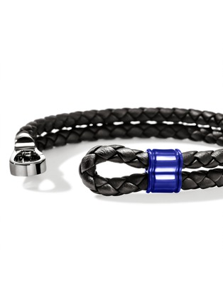 Detail View - Click To Enlarge - JOHN HARDY - Sterling Silver Black Rhodium Enamel Leather Cord Double Row Bracelet — Size UM