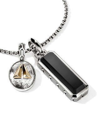  - JOHN HARDY - Modern Talisman 14K Gold Silver Onyx Necklace — Size 24