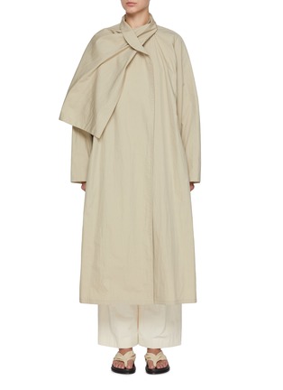 Main View - Click To Enlarge - LE17SEPTEMBRE - Scarf Cotton Blend Trench Coat
